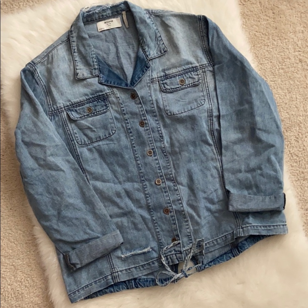 One Teaspoon Button Down Distressed Chambray Top - image 3